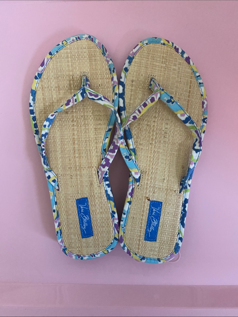 Vera Bradley Blue Floral Patterned Flip Flop Sandals